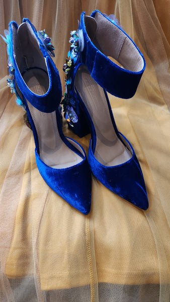 Asos Blue Velvet Heels