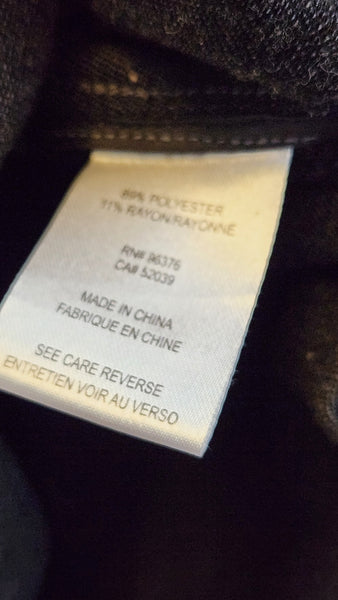 Samuel Dong Ruffle Front Gray and Black Fleece Coat