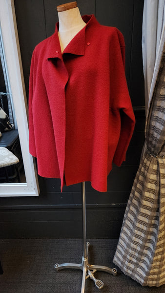 Eileen Fisher Red Wool Coat