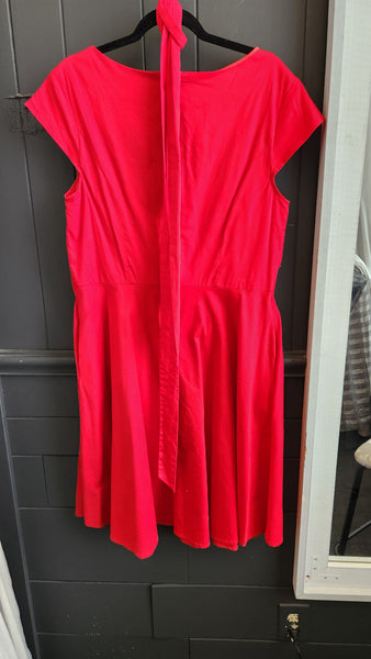 Pukavt Red Cap Sleeve Dress