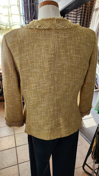 Talbots Gold Fringe Trim Blazer