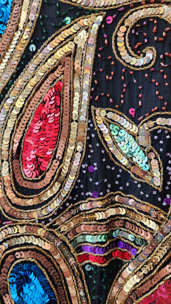 Laurence Kazar Paisley and Sequin Vintage Jacket