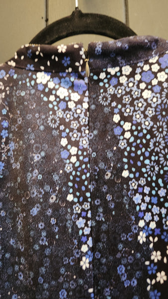 Elie Tahari Arabella Piped Floral Velvet Dress