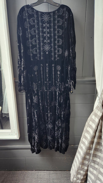 Johnny Was Black Velvet Maxi Dress