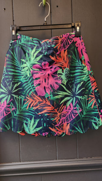 Lady Hagen Multicolored Tropical Print Skort