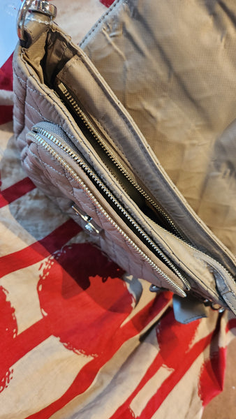Mz Wallace Quilted Taupe colored Purse