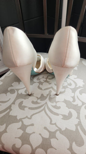 Betsey Johnson Cream Satin Heels