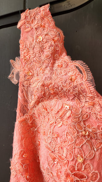 Sleeveless Lace and Bead Gown