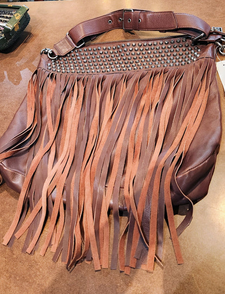 ASH Brown Fringe Leather Purse