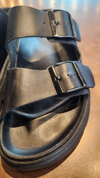 Papillio / Birkenstock Platform - black leather Sandal