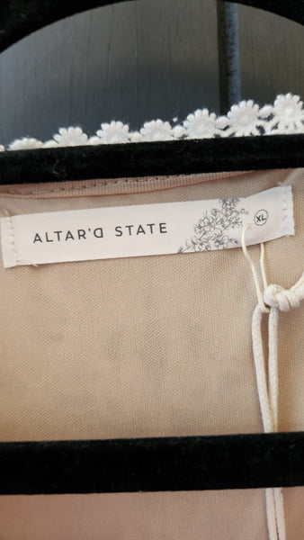 Altar'd State Cream Lace Crop Top