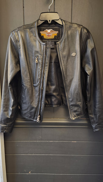 Harley Davidson Black Leather Motorcycle Jacket