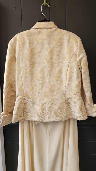 Cartise 2 Piece Ivory Top/Blazer and Long Ivory Skirt
