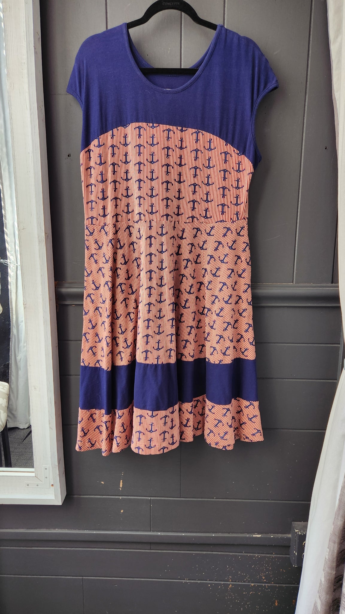 Effie's Heart Short Sleeve Navy and Red Sailor Dress