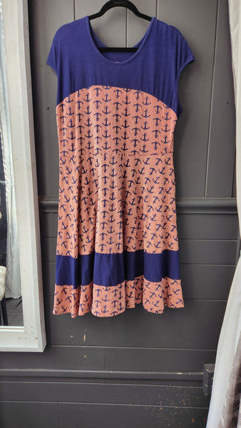 Effie's Heart Short Sleeve Navy and Red Sailor Dress