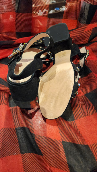 J CREW Suede Sandals Jewel Embellished