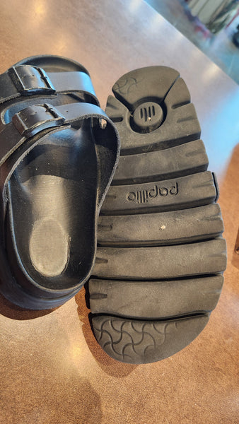 Papillio / Birkenstock Platform - black leather Sandal