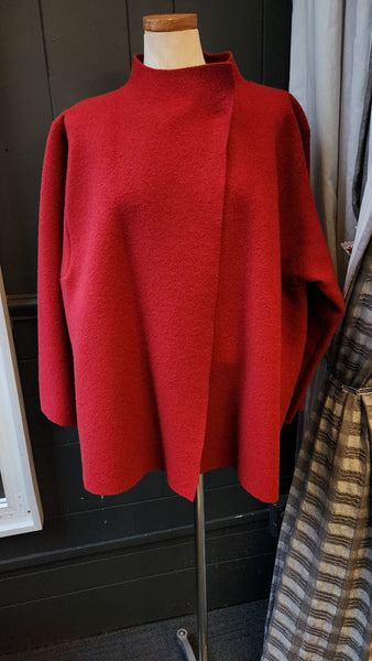 Eileen Fisher Red Wool Coat