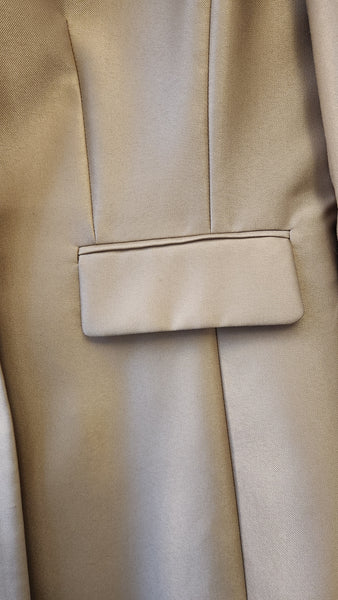 Calvin Klein Light Gold Metallic Long  Frock Coat