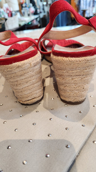 Vionic Red Suede Espadrille Wedge