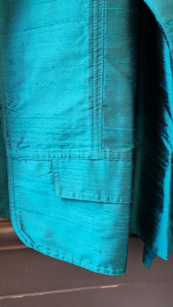 Chicos Raw Silk Blazer