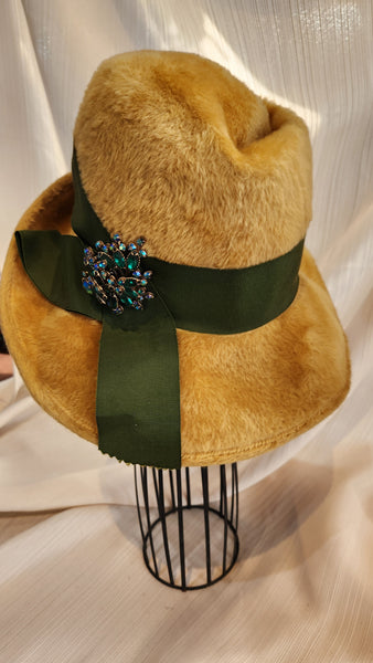 Mr. Joseph Vintage Gold furry Hat