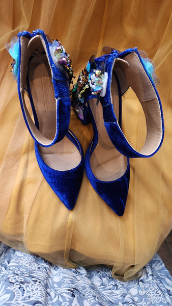 Asos Blue Velvet Heels