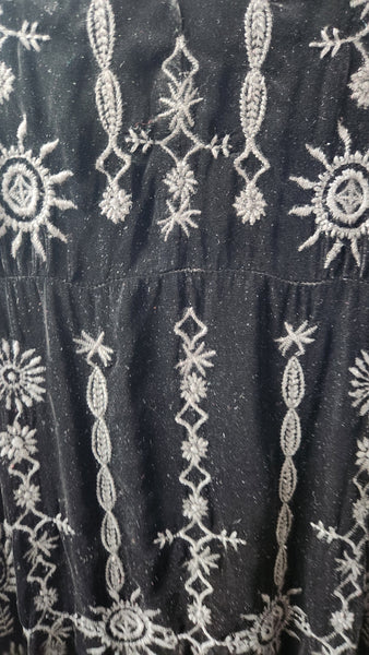 Johnny Was Black Velvet Maxi Dress