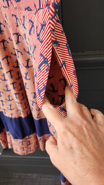 Effie's Heart Short Sleeve Navy and Red Sailor Dress