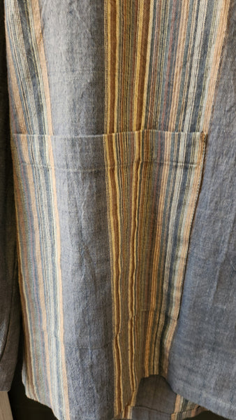 Yasuko Kurisaka Handwoven Blue Stripe Blazer Top