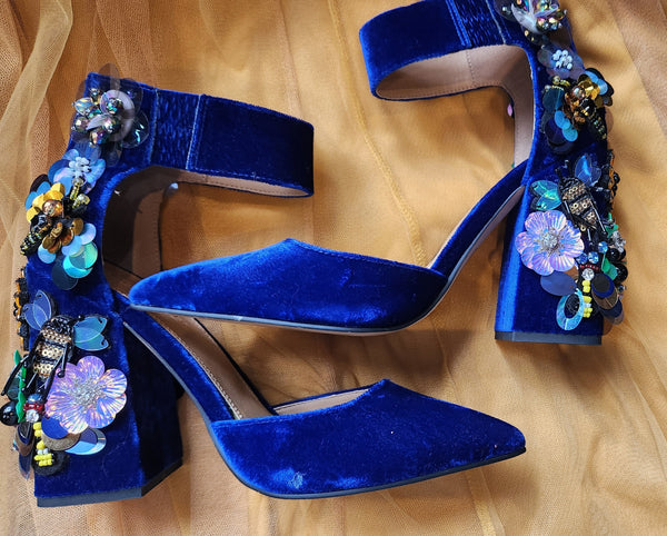 Asos Blue Velvet Heels