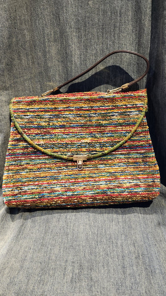 Vintage Carpet Bag with horizontal stripes