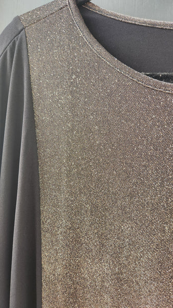 Susan Graver Two Tone Black and Gold Top