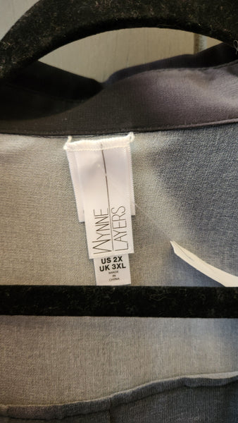 Marla Wynne Black and Gray Ombre Blouse