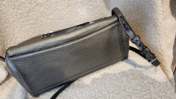 Coach Metallic Gray/ Silver  Leather EMMA Bag