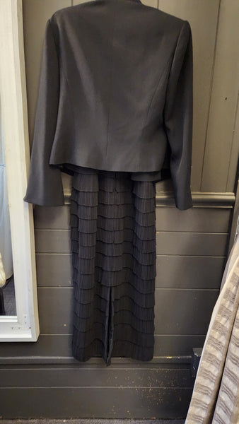 Daymor Couture 2 Piece Black Jacket and Evening Gown