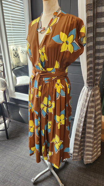 No. 6 Store Brown Silk Wrap dress