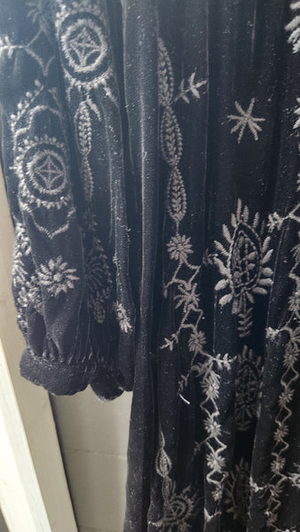 Johnny Was Black Velvet Maxi Dress