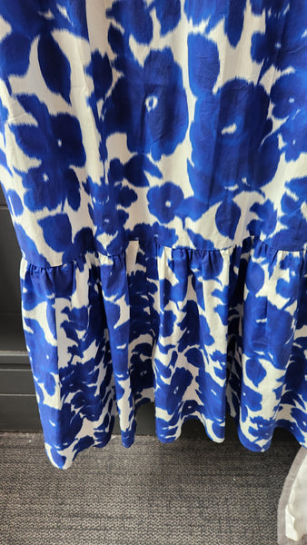 Tuckernuck Blue and White Floral Smocked Maxi Dress