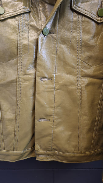 Princess Polly Olive Green Patent  Leather Jacket