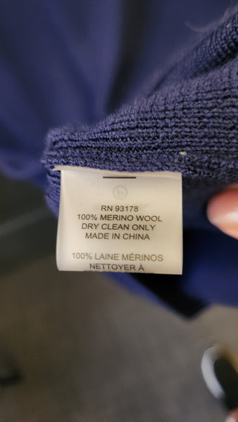 Elie Tahari  Navy Merino Wool Dress