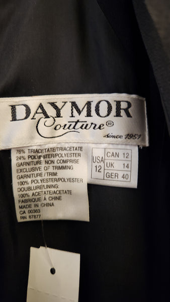 Daymor Couture 2 Piece Black Jacket and Evening Gown