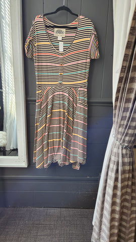 Effie's Heart Short Sleeve Striped Dress