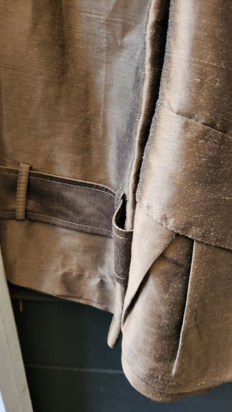 Lafayette 148 Metallic Bronze Rayon Silk Blazer
