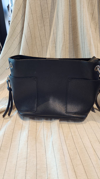 Steve Madden Black Leather Shoulder Purse