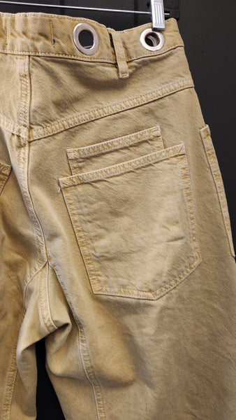 Free People Gold Tan Cargo Pants