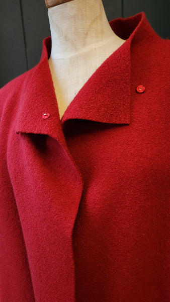 Eileen Fisher Red Wool Coat