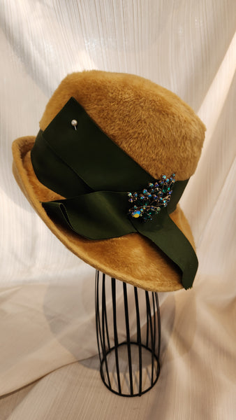 Mr. Joseph Vintage Gold furry Hat