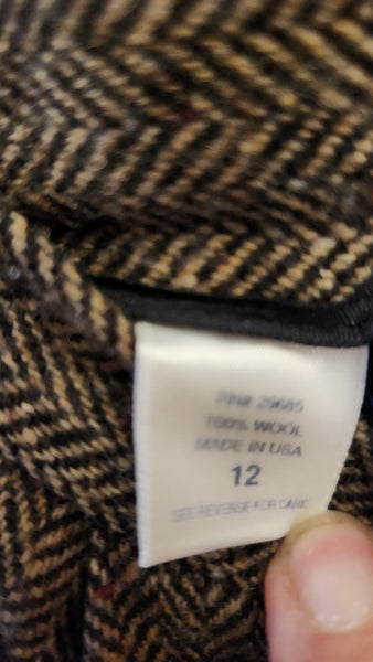 Pendleton Brown Wool Herringbone Skirt