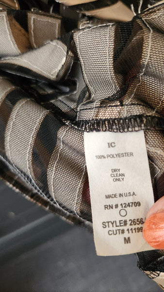 IC Shiny Taupe and Mesh Black Striped Blazer